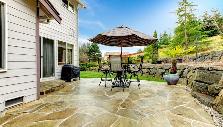 Beautifully Textured and Patterned Concrete Patios in Peoria, Illinois area!